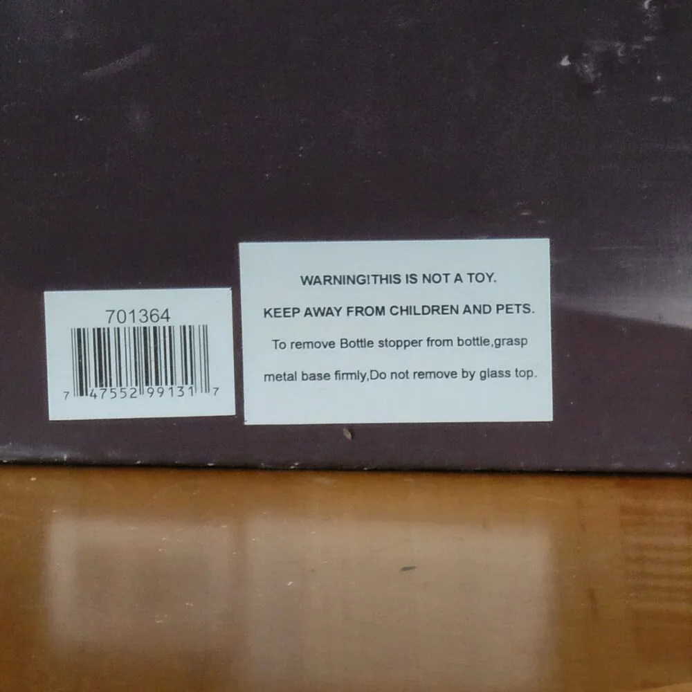 New in Box Hand Blown Glass Holiday Winter Wine Bottle Stoppers - Package of 3 - Picture 6 of 7